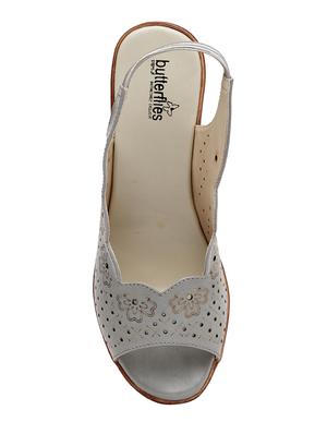 grey pu slip on sandals - 17436038 - Standard Image - 4