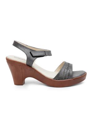 grey pu slip on sandals - 17436054 - Standard Image - 2