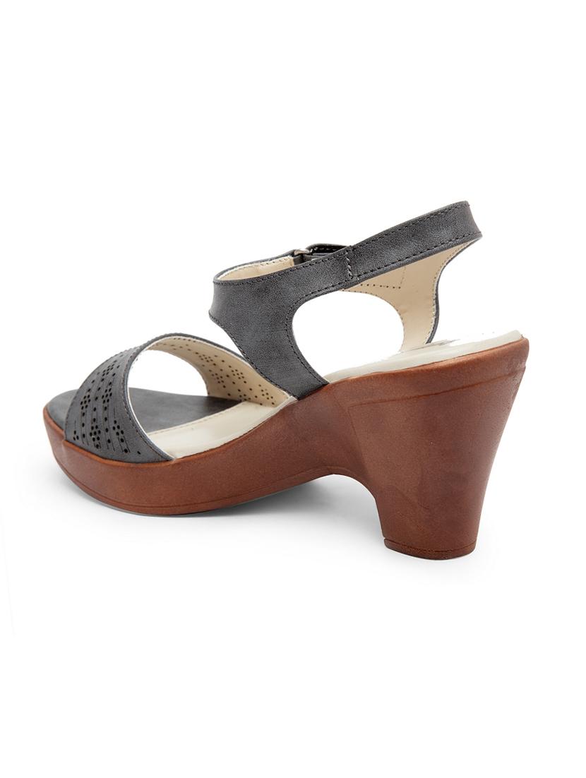 grey pu slip on sandals - 17436054 - Zoom Image - 3