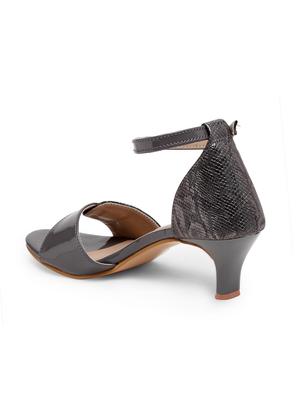 grey pu ankle strap sandals - 17436057 - Standard Image - 3