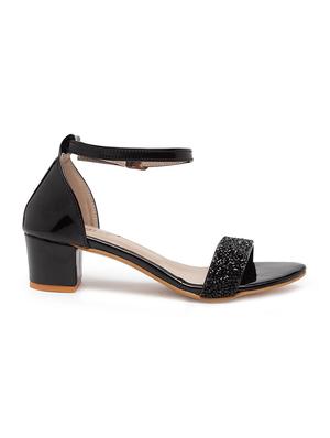 black pu ankle strap sandals - 17436062 - Standard Image - 2