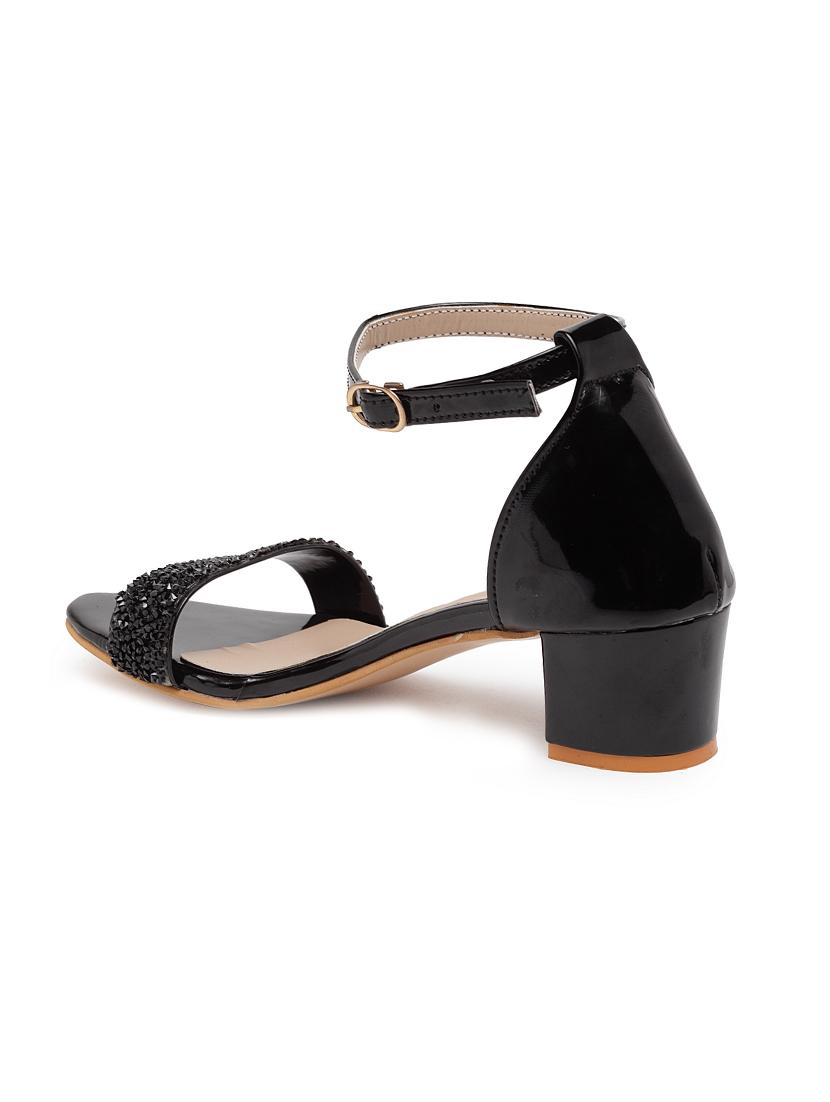 black pu ankle strap sandals - 17436062 - Zoom Image - 3