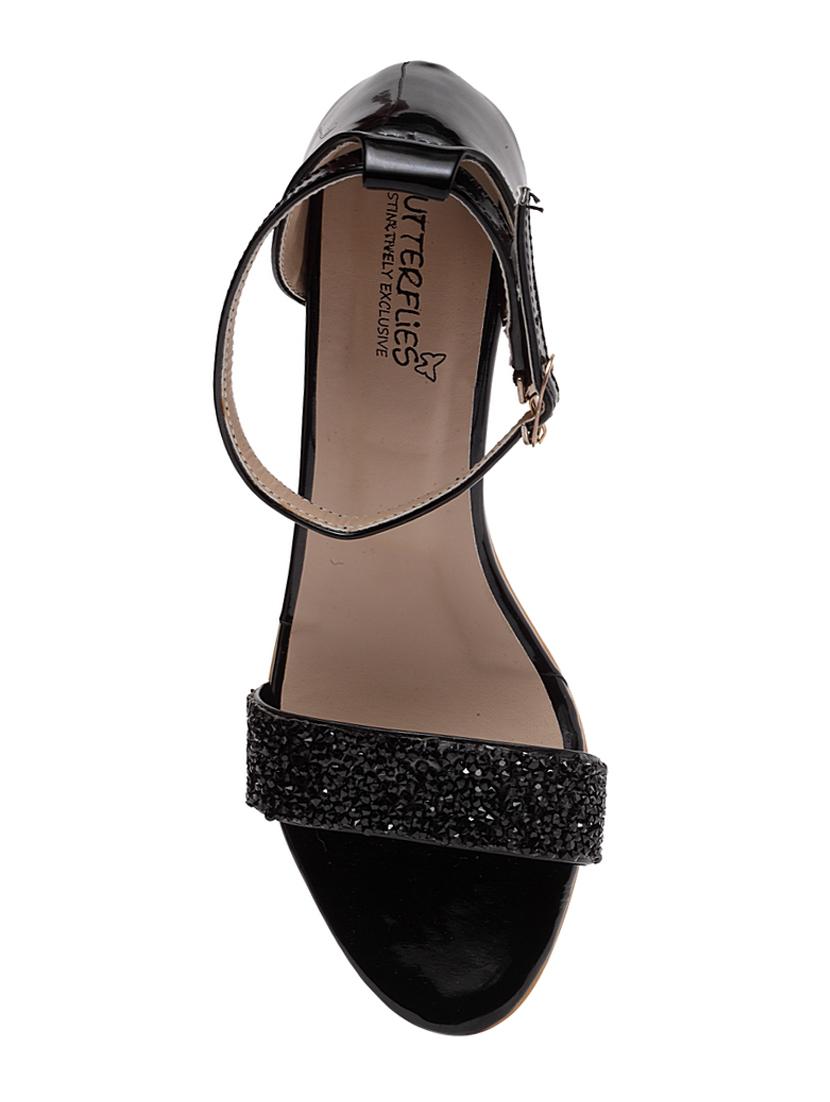 black pu ankle strap sandals - 17436062 - Zoom Image - 4