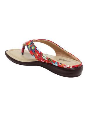 red pu slip on sandals - 17436092 - Standard Image - 3