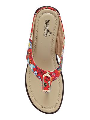 red pu slip on sandals - 17436092 - Standard Image - 4