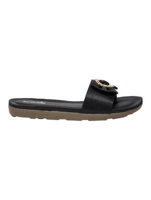 black pu slip on sandals - 17436101 - Standard Image - 2
