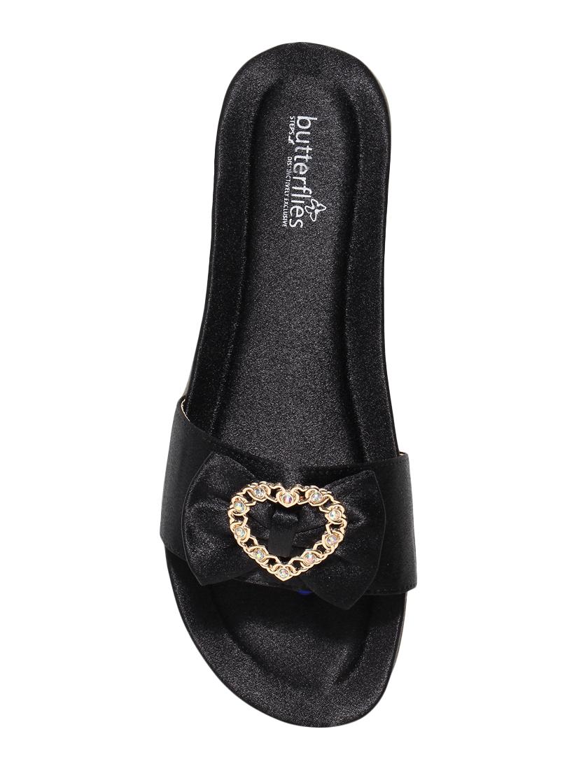 black pu slip on sandals - 17436101 - Zoom Image - 4