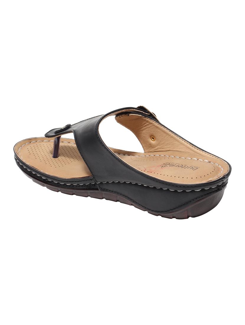 black pu slip on sandals - 17436103 - Zoom Image - 3