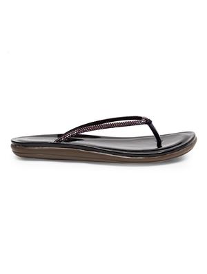 black pu slip on sandals - 17436110 - Standard Image - 2