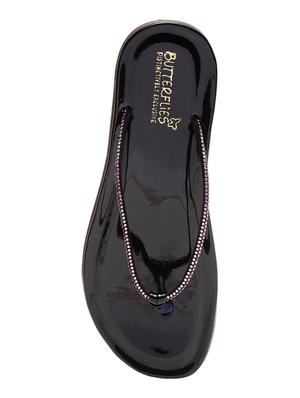 black pu slip on sandals - 17436110 - Standard Image - 4