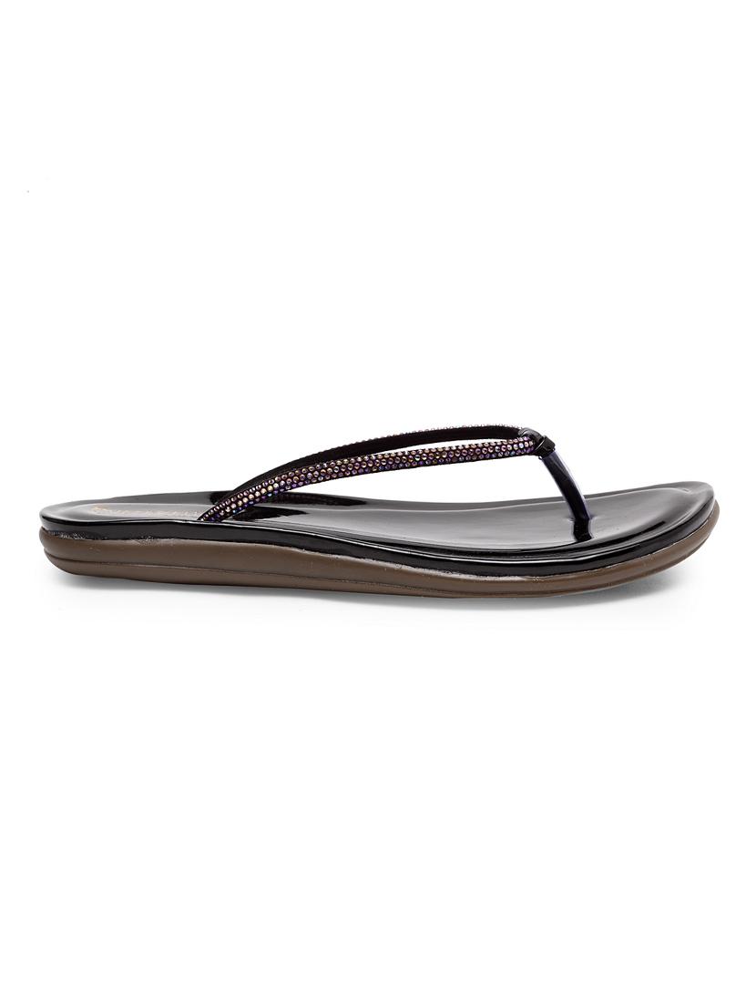 black pu slip on sandals - 17436110 - Zoom Image - 2