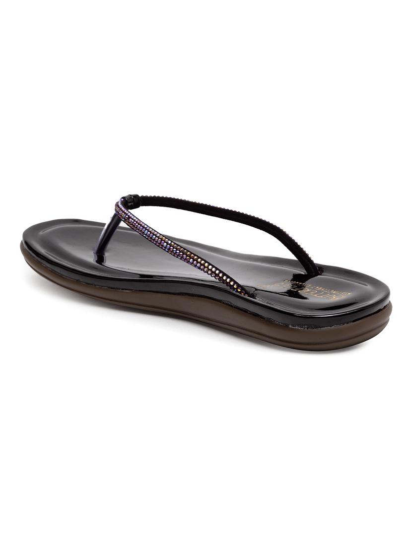 black pu slip on sandals - 17436110 - Zoom Image - 3