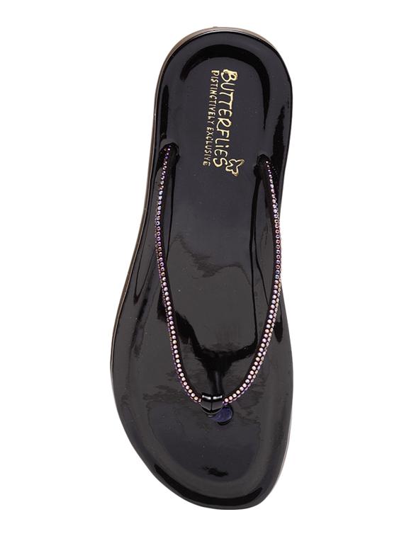 black pu slip on sandals - 17436110 - Zoom Image - 4