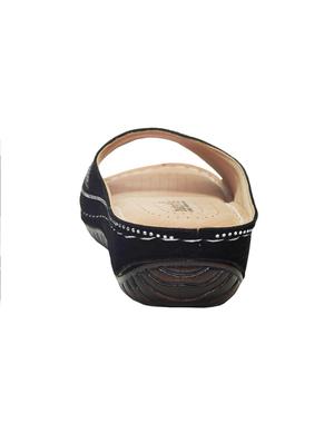 black pu slip on sandals - 17436125 - Standard Image - 3