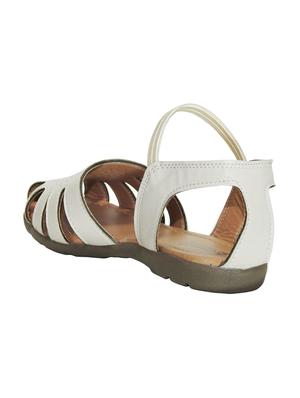 white slip on sandals - 17436128 - Standard Image - 3