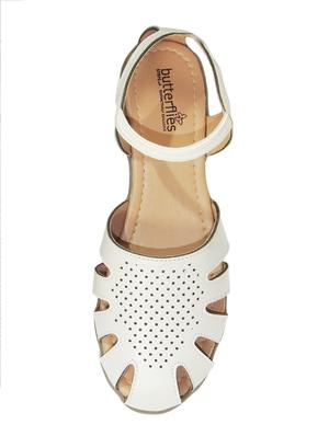 white slip on sandals - 17436128 - Standard Image - 4
