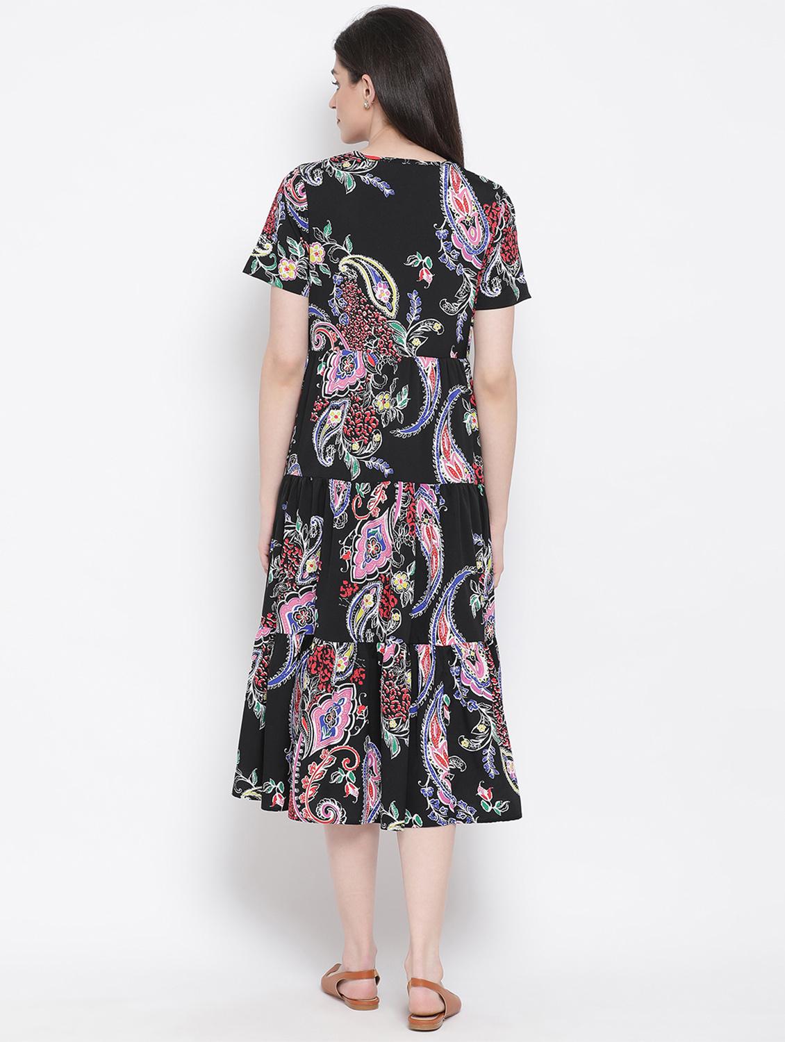 tie up neck a-line maternity wear dress - 17436262 - Zoom Image - 4