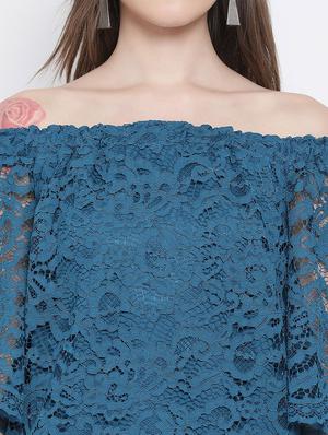 off shoulder laced top - 17436265 - Standard Image - 5