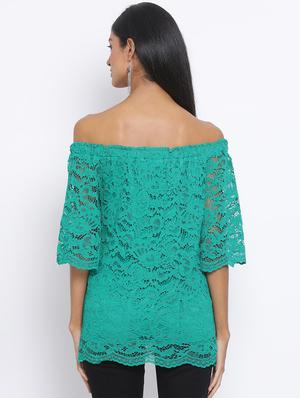 off shoulder laced top - 17436270 - Standard Image - 3