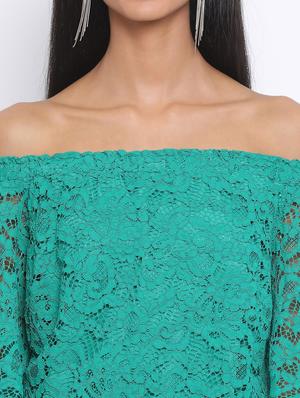 off shoulder laced top - 17436270 - Standard Image - 5
