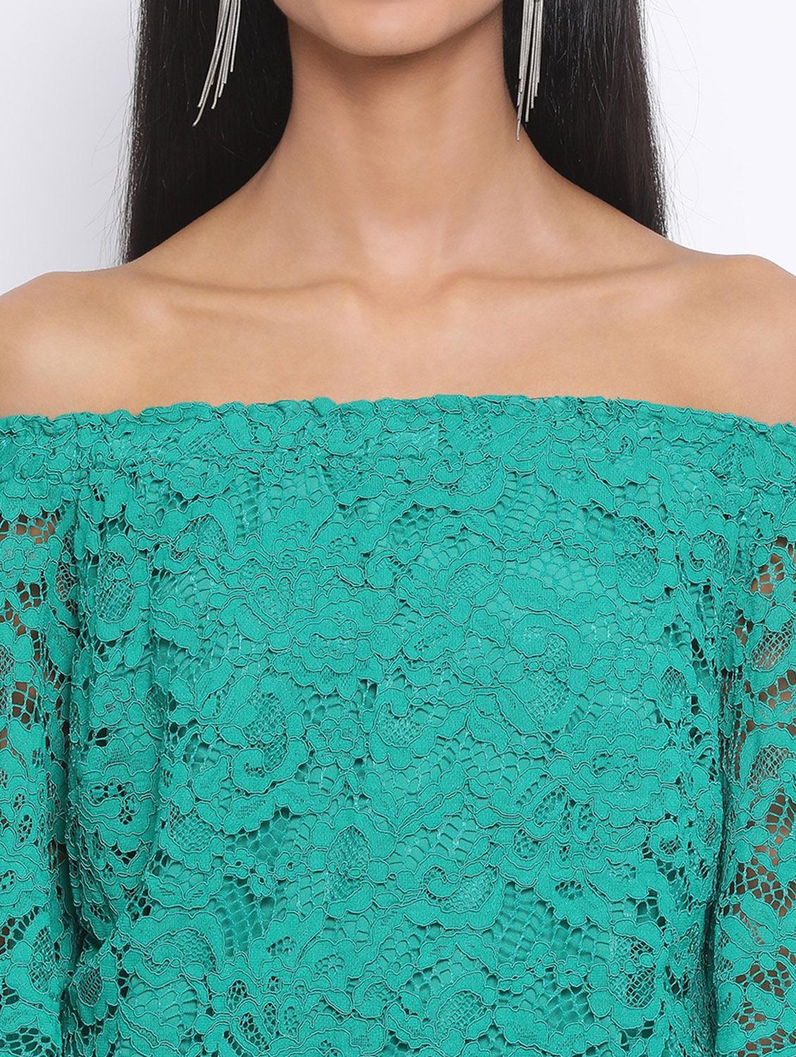 off shoulder laced top - 17436270 - Zoom Image - 5