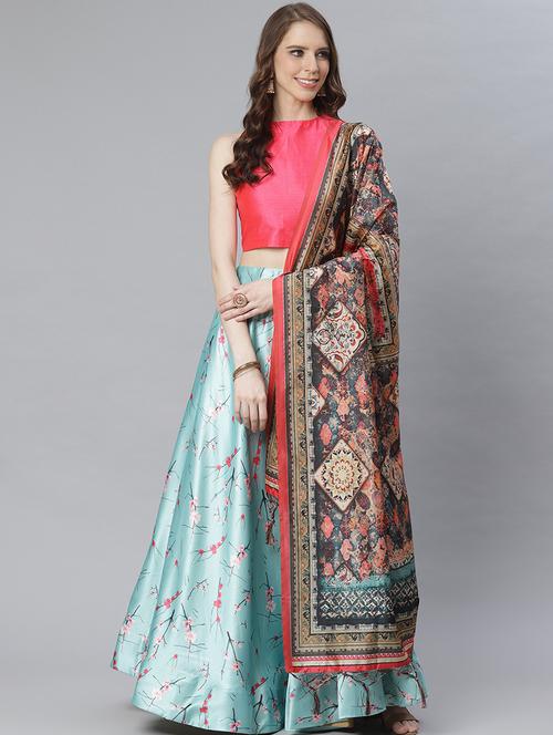 floral print flared lehenga - 17436433 - Standard Image - 1