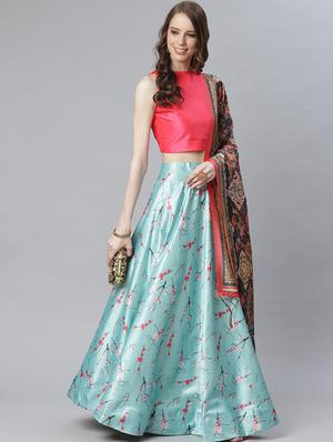 floral print flared lehenga - 17436433 - Standard Image - 2