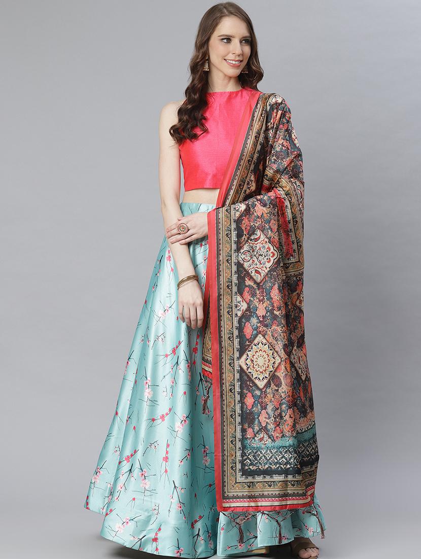 floral print flared lehenga - 17436433 - Zoom Image - 1