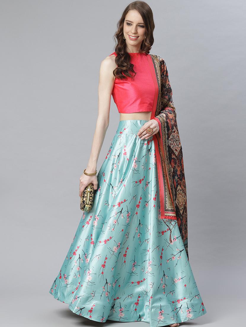 floral print flared lehenga - 17436433 - Zoom Image - 2
