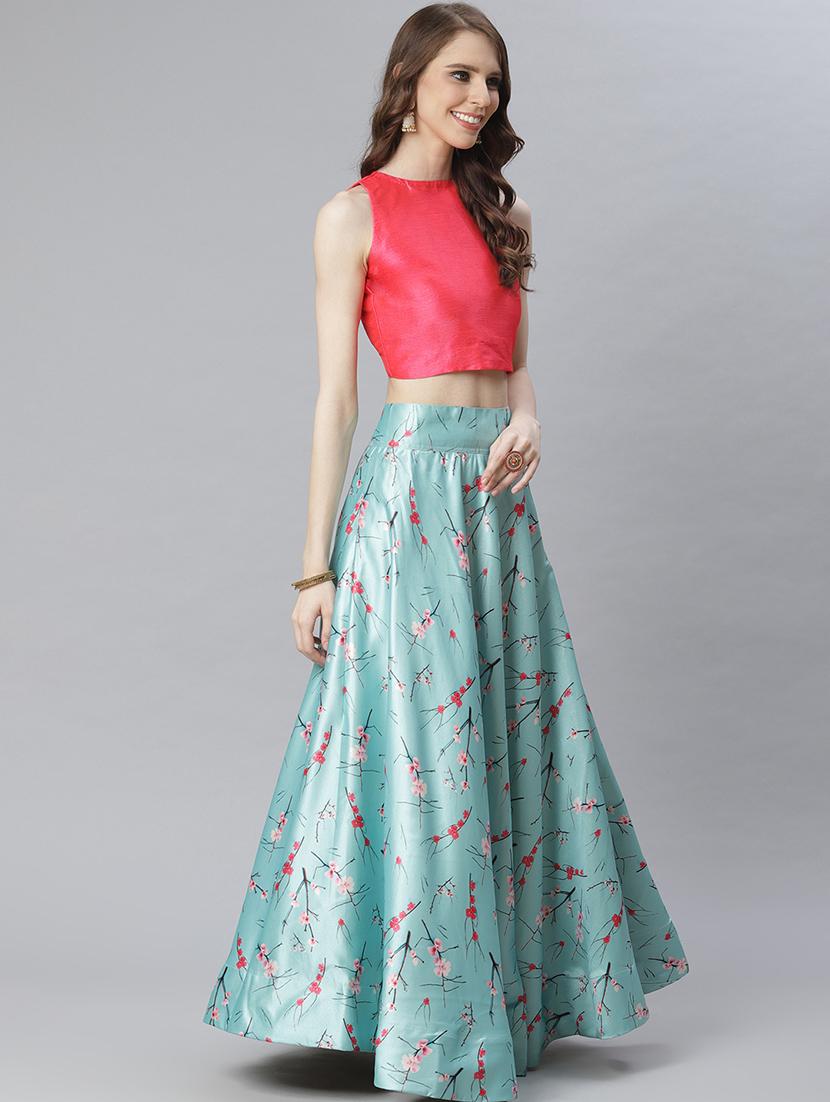 floral print flared lehenga - 17436433 - Zoom Image - 3