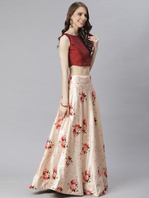 floral print flared lehenga - 17436434 - Standard Image - 3