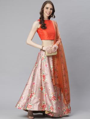 floral print flared lehenga - 17436443 - Standard Image - 2