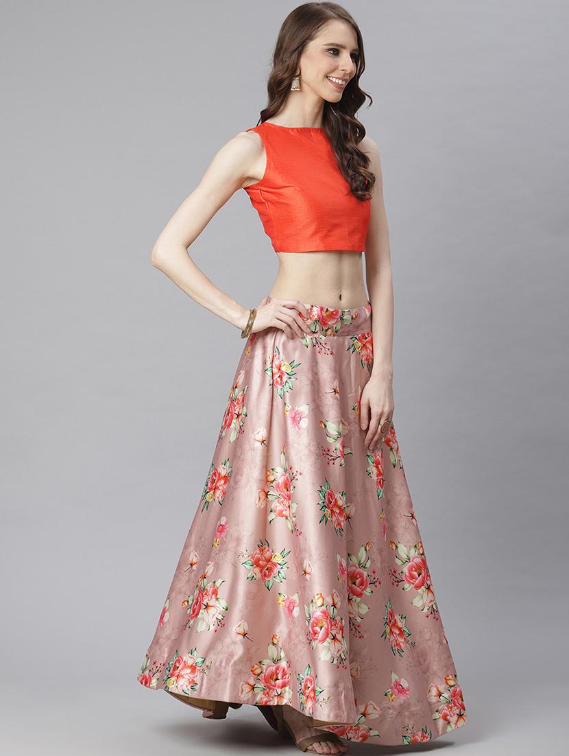 floral print flared lehenga - 17436443 - Zoom Image - 3