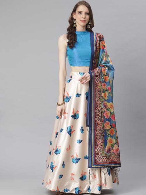 floral print flared lehenga - 17436446 - Very Small Image - 1