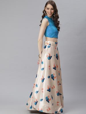 floral print flared lehenga - 17436446 - Standard Image - 3