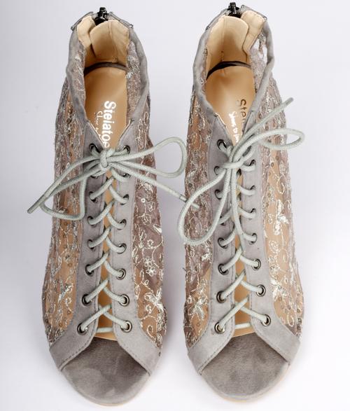 lace detailed heel sandal - 17436450 - Standard Image - 1