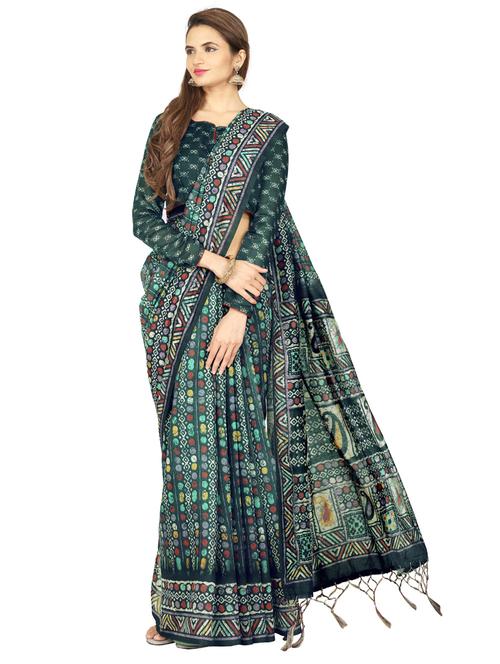 batik chanderi saree with blouse - 17436582 - Standard Image - 1