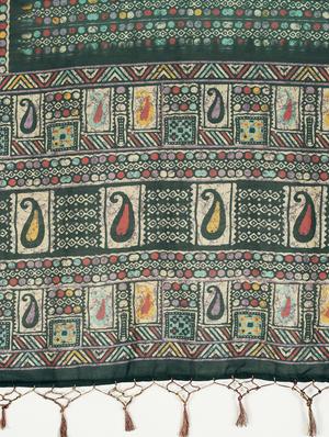 batik chanderi saree with blouse - 17436582 - Standard Image - 5