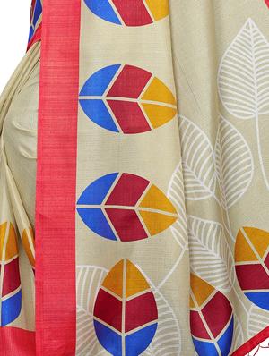 floral printed saree with blouse - 17436641 - Standard Image - 4