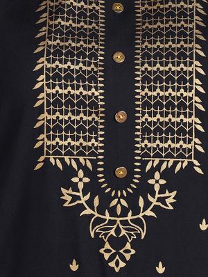 gold print kurta palazzo set - 17436692 - Standard Image - 4