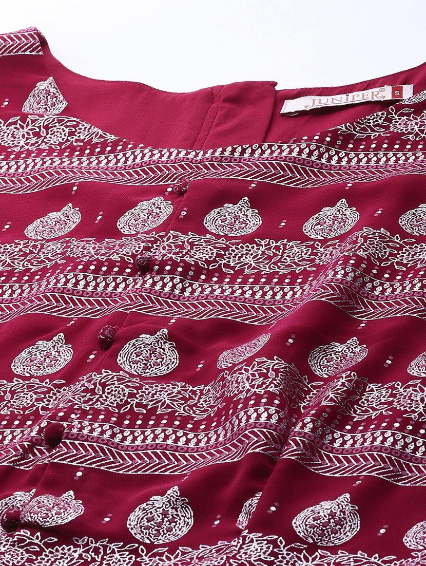 foil print flared lehenga - 17436782 - Zoom Image - 5