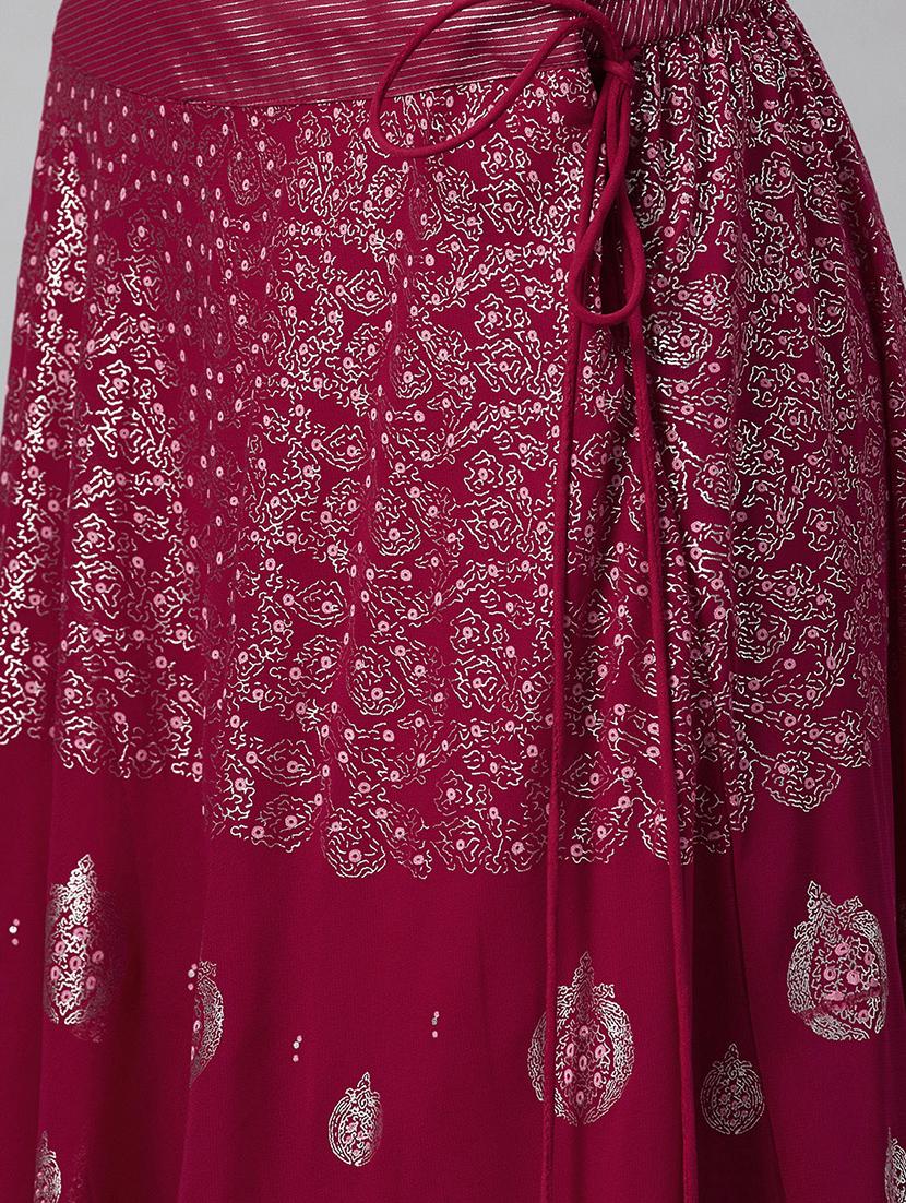 foil print flared lehenga - 17436782 - Zoom Image - 6