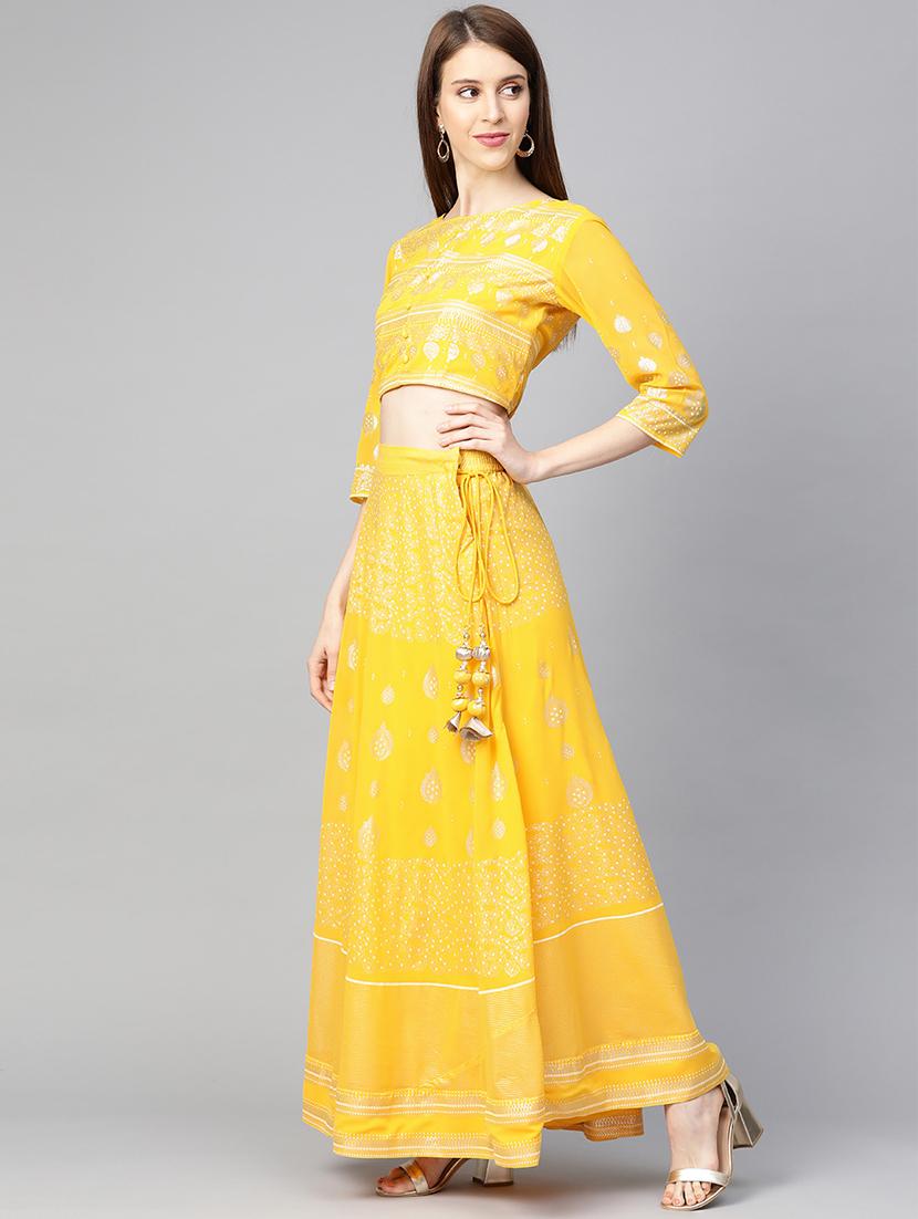 foil print flared lehenga - 17436784 - Zoom Image - 2