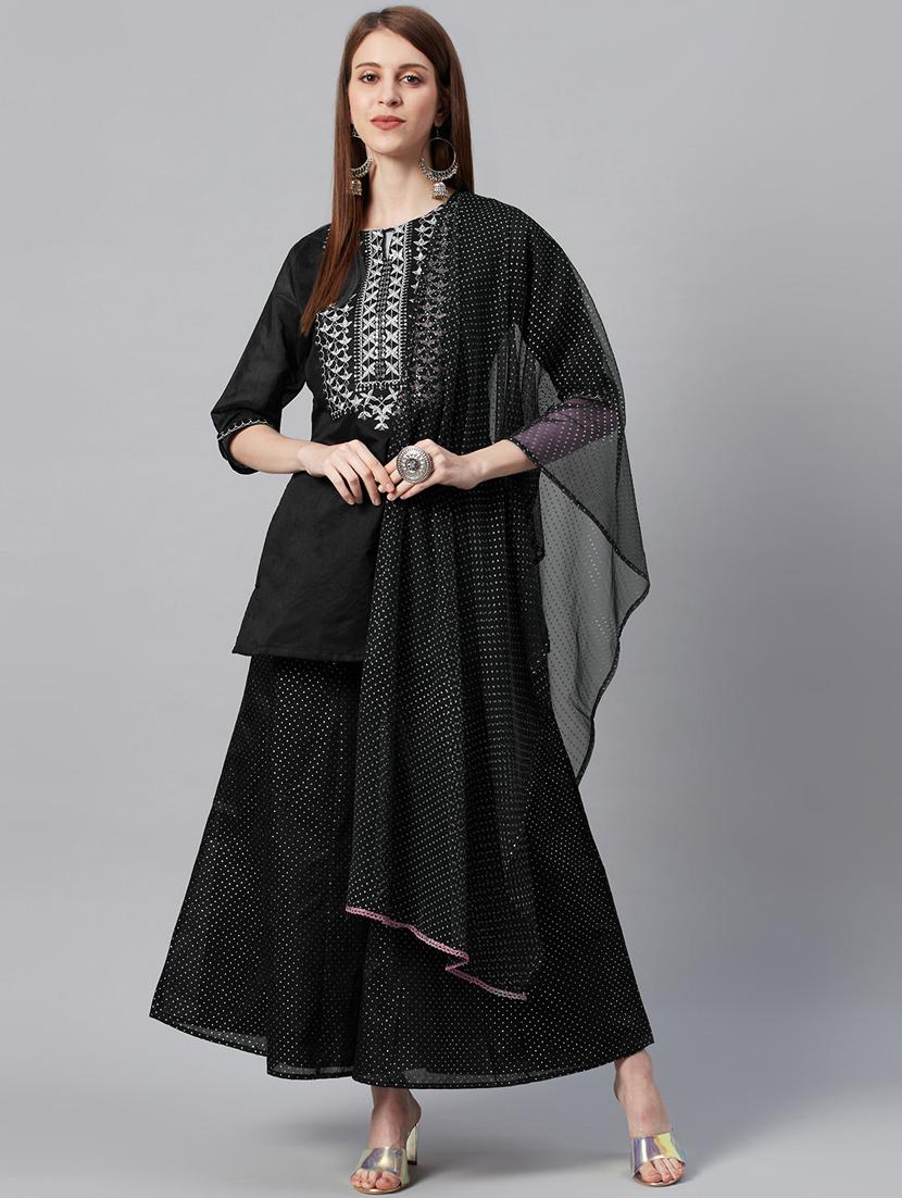 yoke embroidered kurta palazzo set - 17436785 - Zoom Image - 1
