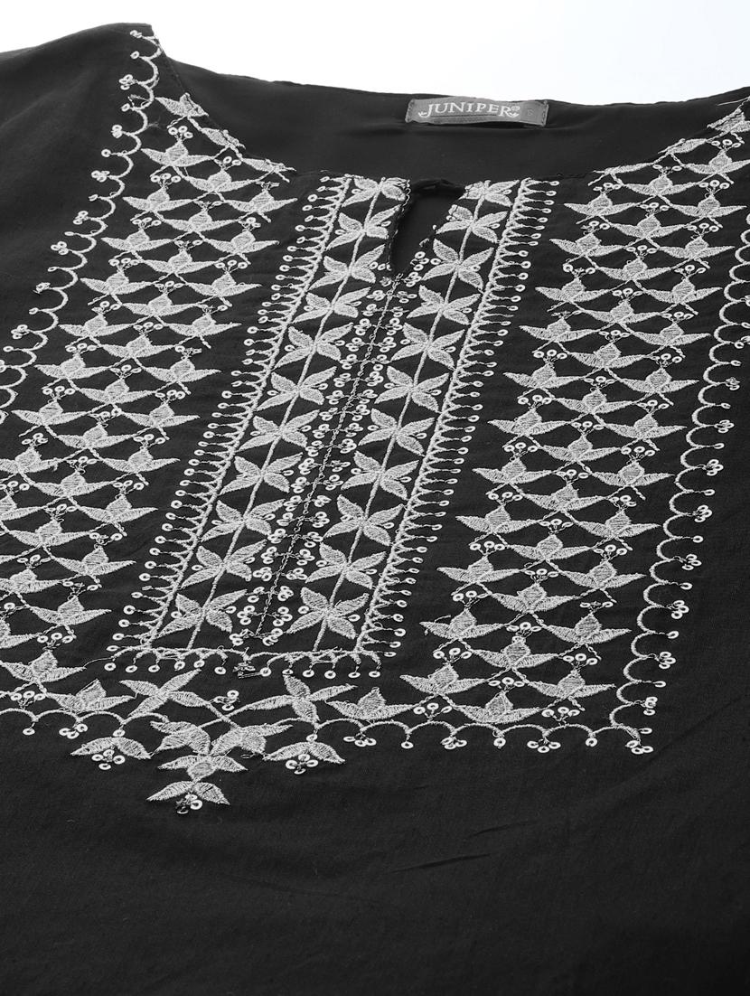 yoke embroidered kurta palazzo set - 17436785 - Zoom Image - 4