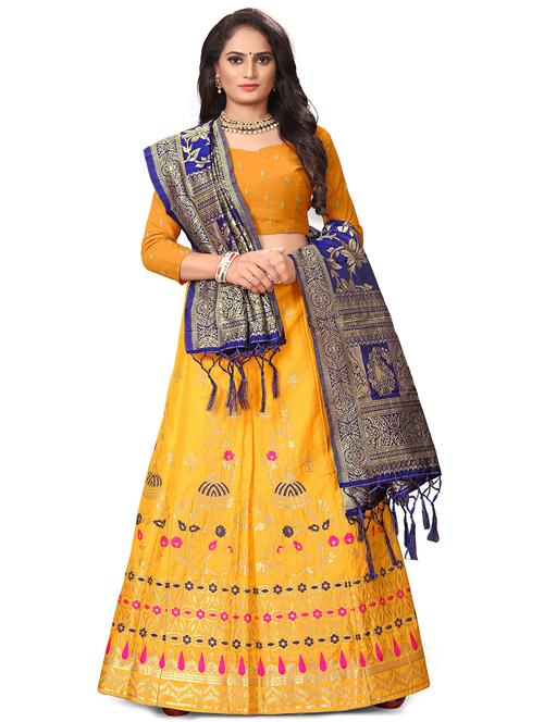 foil print flared lehenga - 17436809 - Standard Image - 1