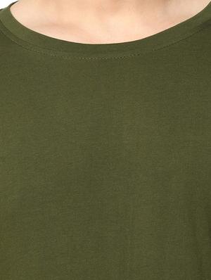 olive green solid taped t-shirt - 17436914 - Standard Image - 5