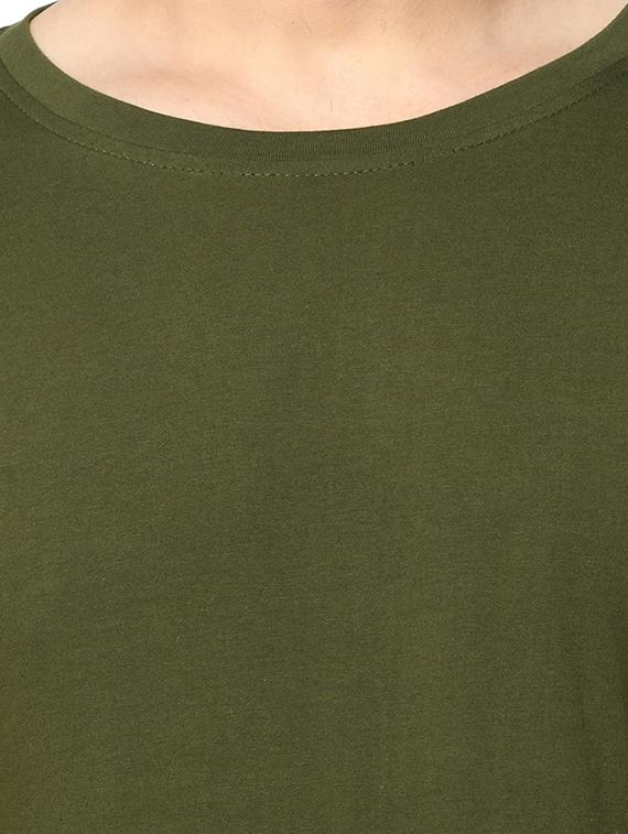 olive green solid taped t-shirt - 17436914 - Zoom Image - 5