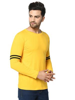 yellow solid taped t-shirt - 17436920 - Standard Image - 2
