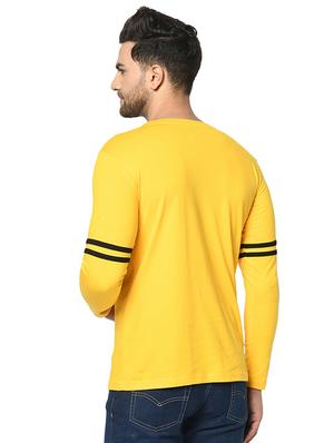 yellow solid taped t-shirt - 17436920 - Standard Image - 4